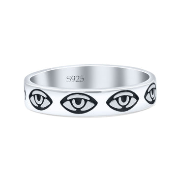 Delightful Eye Artisan Rounded Design Trendy Oxidized Band Thumb Ring